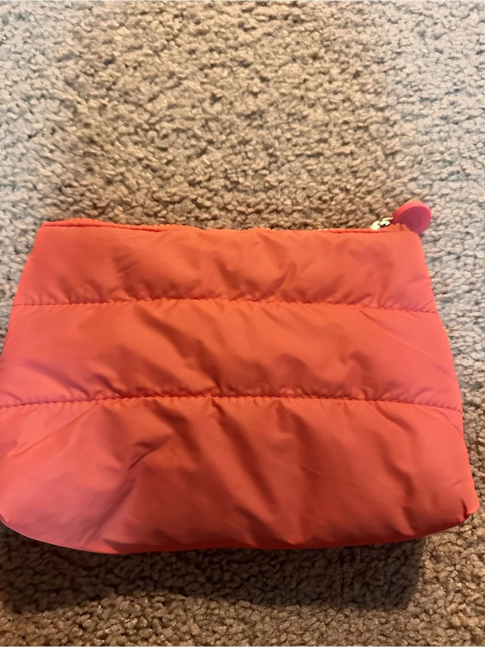 NWOT RARE BEAUTY Puffy Makeup Bag in Happy